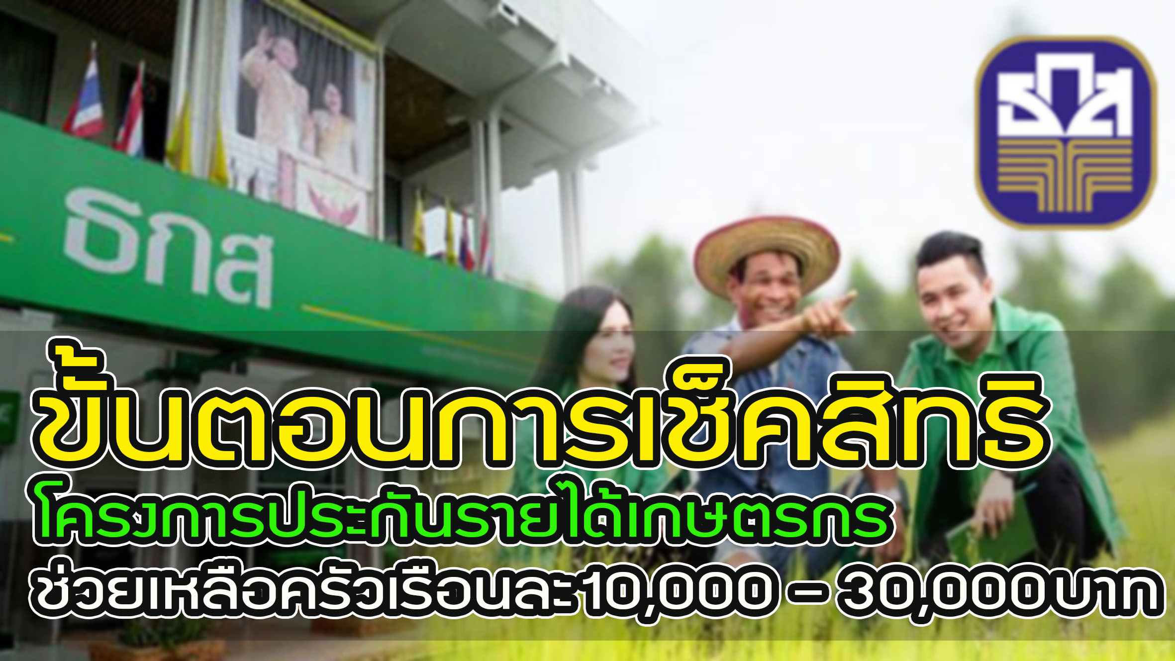 ขั้นตอนการเช็คสิทธิ โครงการประกันรายได้เกษตรกร ช่วยเหลือครัวเรือนละ 10,000-30,000 บาท