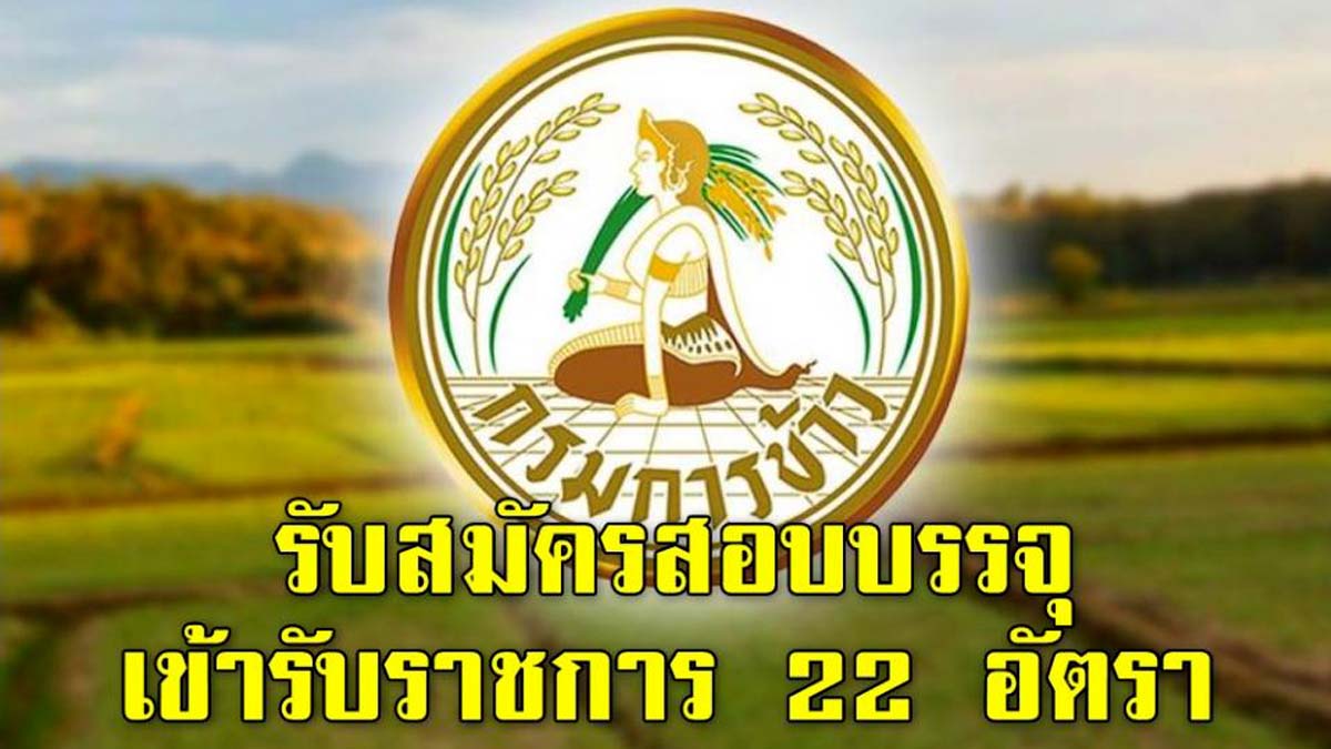 กรมการข้าว เปิดรับสมัครสอบบรรจุเข้ารับราชการ จำนวน 22 อัตรา วันที่ 23 ธ.ค. 63 - 14 ม.ค. 64 ตลอด 24 ชั่วโมง ไม่เว้นวันหยุดราชการ