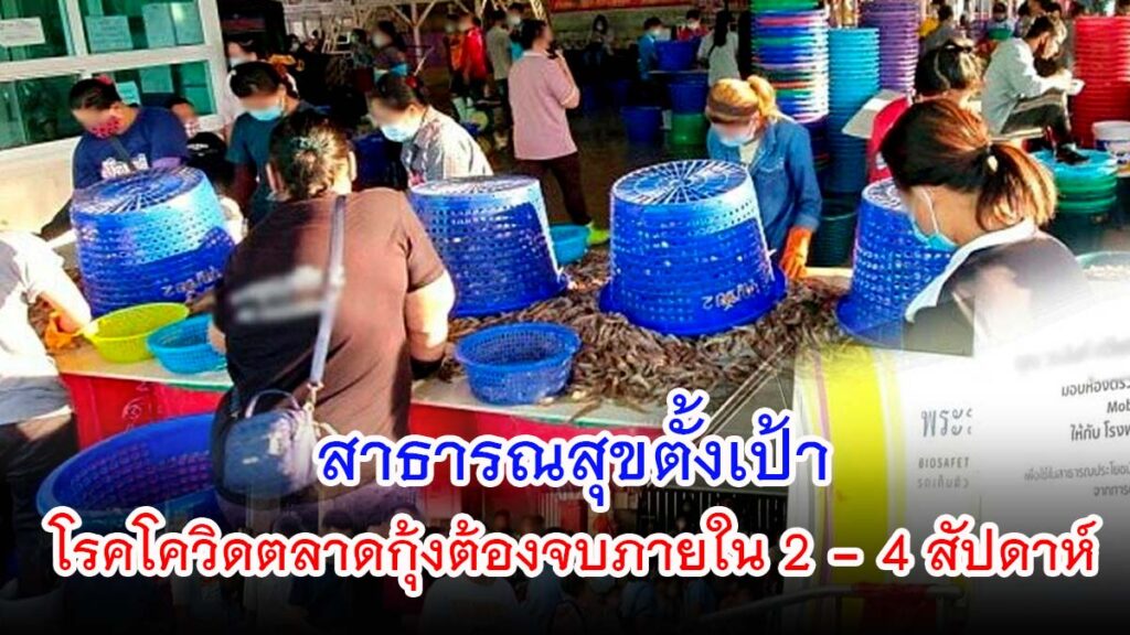 สาธารณสุขตั้งเป้าหยุดการระบาดโรคโควิดตลาดกุ้งต้องจบภายใน 2 - 4 สัปดาห์