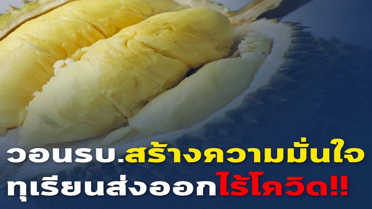 วอนรัฐช่วยประ​ชาสัมพันธ์​ต่างประเทศ "ทุเรียนส่งออกของไทย" ปลอดโควิด 100 หลังใช้มาตรการเข้มดูแล