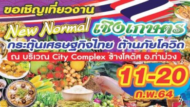 ขอเชิญ​เที่ยวงาน​ New Normal เชิงเกษตร กระตุ้นเศรษฐกิจ​ ต้านภัยโควิด จ.กาญจนบุรี​