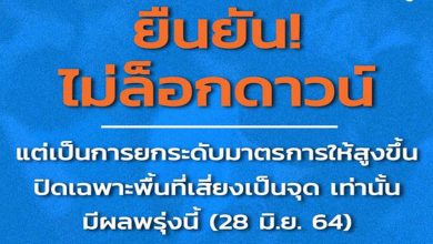 รัฐบาลยืนยัน “ไม่ได้ล็อกดาวน์” กรุงเทพมหานคร และพื้นที่ควบคุมสูงสุดและเข้มงวด