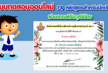 แบบทดสอบออนไลน์ “14 หลักสูตรสำหรับนักเรียน ” ผ่านเกณฑ์ สามารถดาวน์โหลดวุฒิบัตรได้ทันที