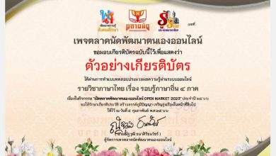 เปิดตลาดพัฒนาตนเองออนไลน์ OPEN  MARKET 2023 ครั้งที่ 1 ประจำปี 2566 : รายวิชาภาษาไทย เรื่อง รอบรู้ภาษาถิ่น 4 ภาค ผ่านเกณฑ์รับเกียรติบัตรทาง E-mail