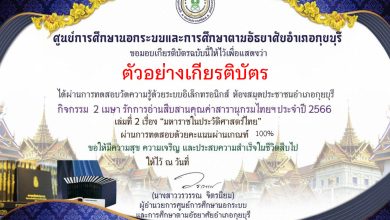 แบบทดสอบออนไลน์ สารานุกรมไทยสำหรับเยาวชน เรื่อง "มหาราชในประวัติศาสตร์ไทย" จัดทำโดย ห้องสมุดประชาชนอำเภอกุยบุรี จังหวัดประจวบคีรีขันธ์ ผ่านเกณฑ์รับเกียรติบัตรทาง E-mail