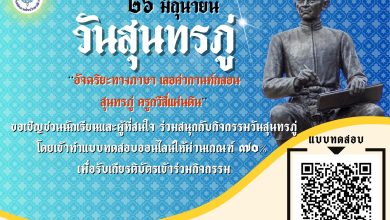 แบบทดสอบออนไลน์ เรื่อง "อัจฉริยะทางภาษา เลอค่ากานท์กลอน สุนทรภู่ ครูกวีสี่แผ่นดิน" จัดทำโดยโรงเรียนหาดใหญ่วิทยาลัย ๒ ผ่านเกณฑ์รับเกียรติบัตรทาง E-mail